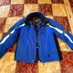 Spyder teen boy size 14-16 blue ski jacket